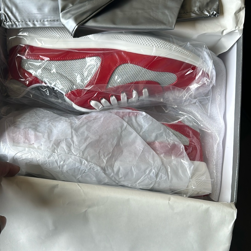 Prada Red shoes size 11 with Prada socks included